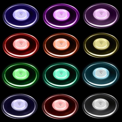 GBKDQQ Posavasos LED multicolor, 12 posavasos luminosos acrílicos redondos con 7 colores y 3 modos de iluminación, para bebidas, fiestas y bodas