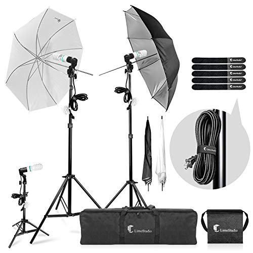 LimoStudio Photography Video Portrait Studio Daylight Umbrella Continuous Lighting Kit with Energy Saving
