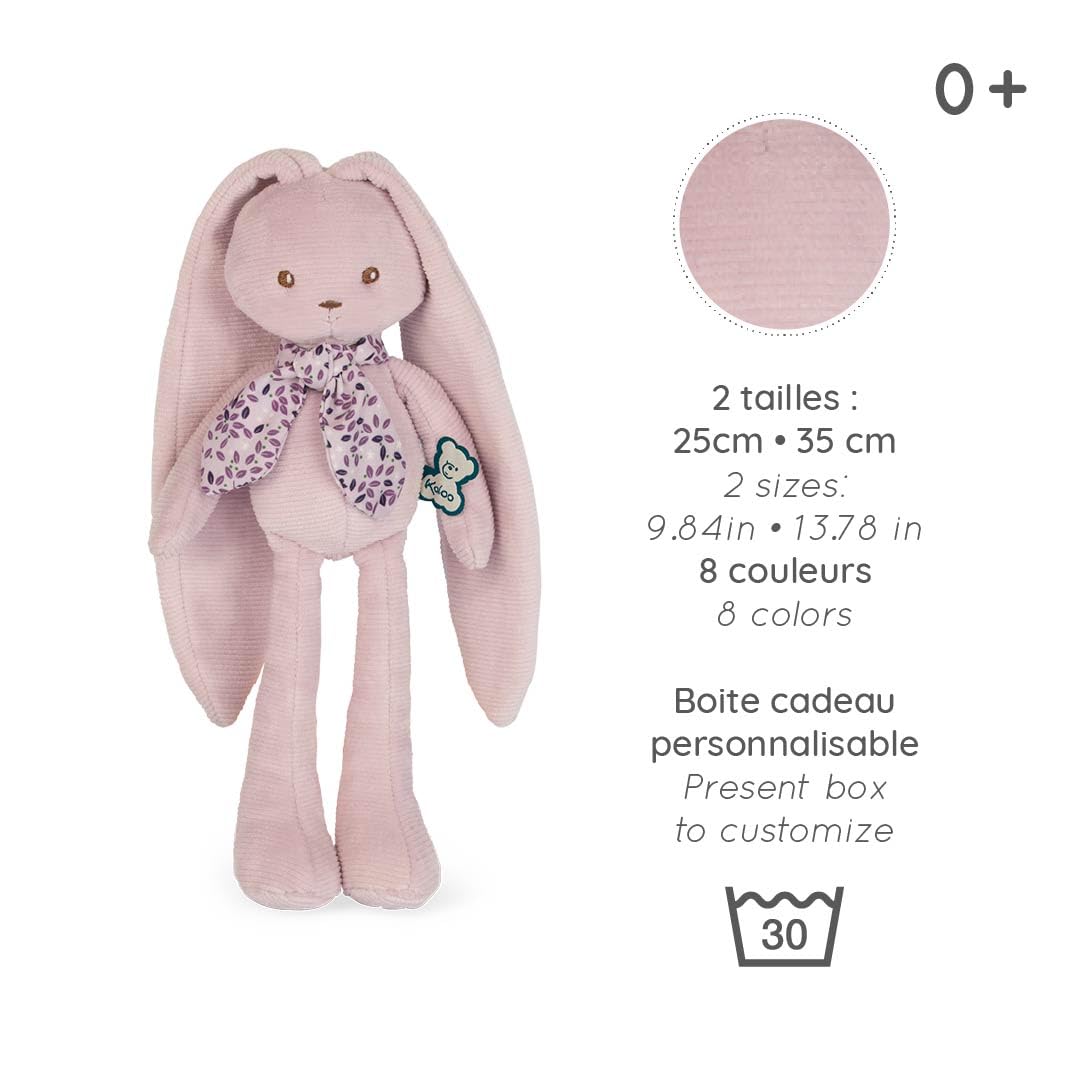 Kaloo - Lapinoo - Pantin Lapin - Peluche Bébé Bi-Matières Jersey et Tricot - 25 cm - Couleur Rose - Matières très Douces - Boîte Cadeau - Dès la Naissance, K969940 - 4