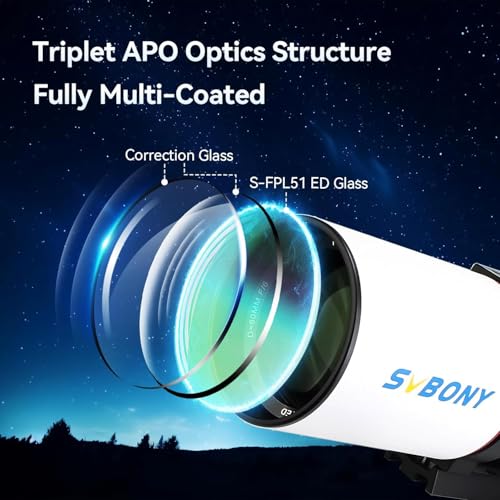 Image of SVBONY SV550 80mm Triplet Apochromatic Deep Sky Telescope Kit, SV405CC Cooled Astrophotography Camera, SV226 Telescope Filter Drawer, SV220 2 inch 7nm Dual-Band Nebula Filter&SV209 Field Flattener