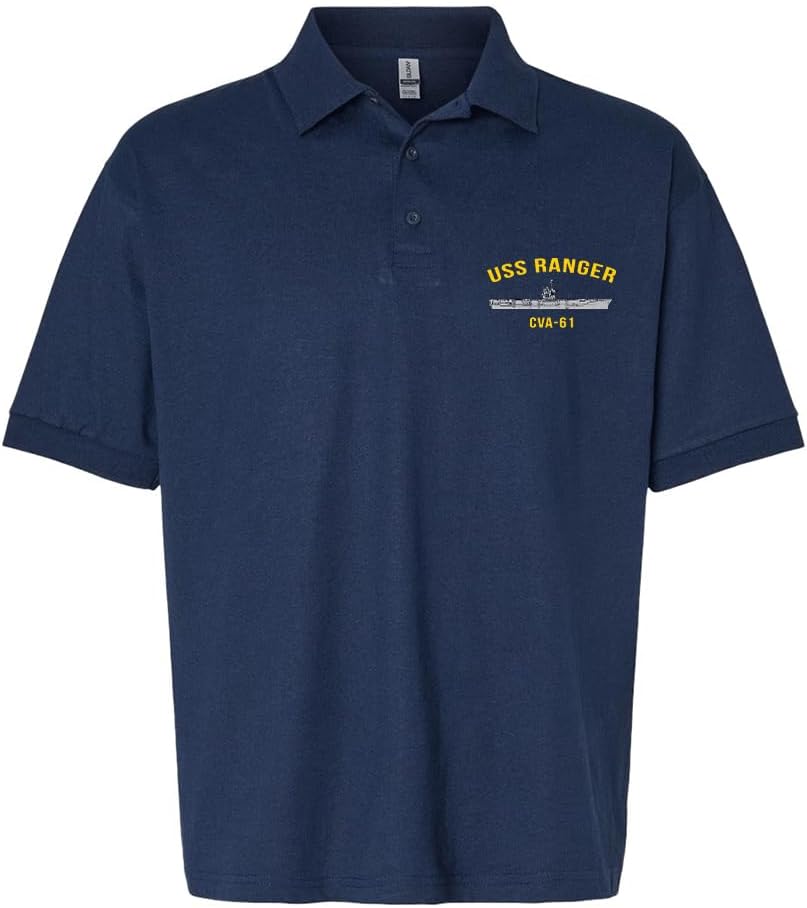 Military Productions US Navy USS Ranger CVA-61 Polo Shirt Officially Licensed