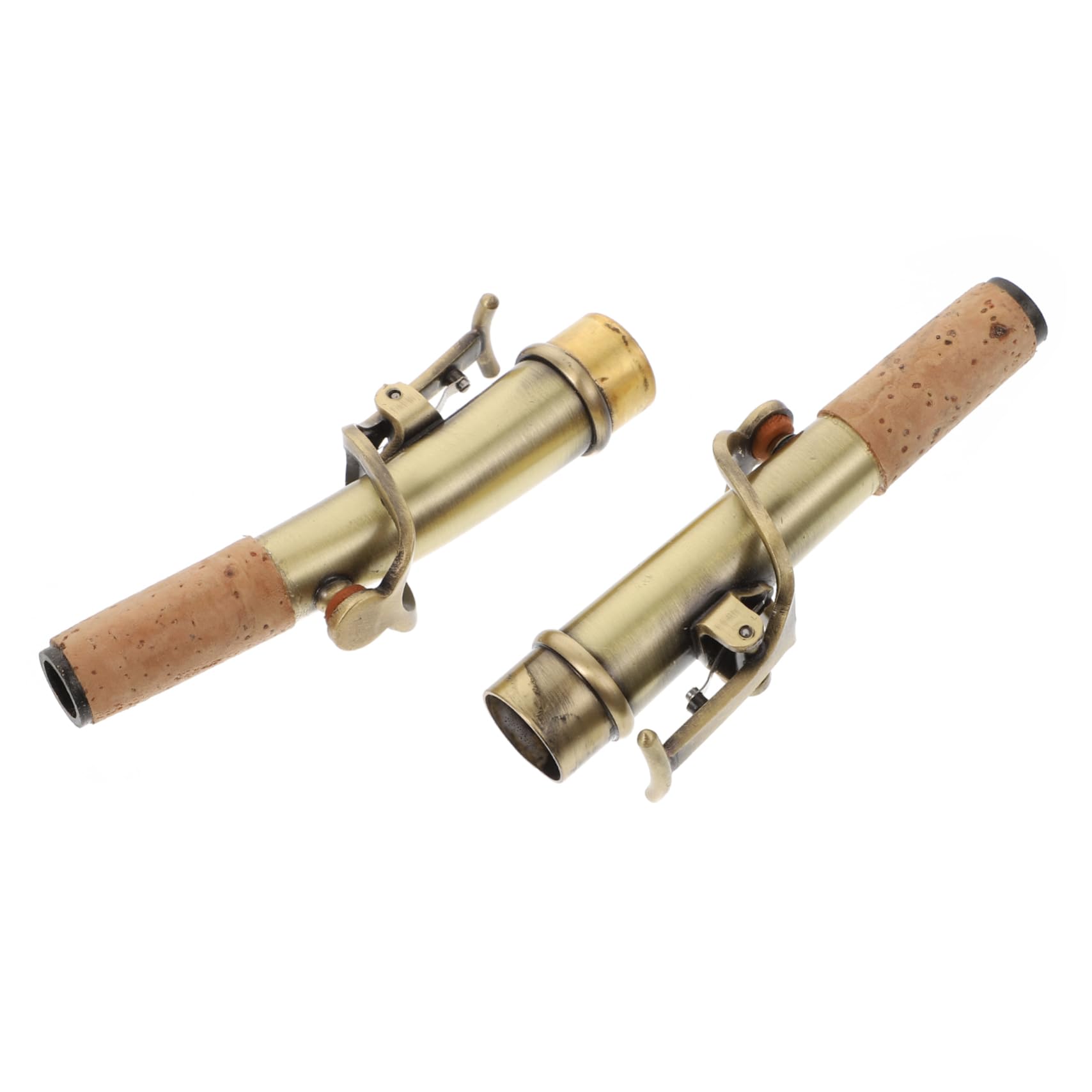 Cuellos Rectos para Saxofón Antiguo en Bronce, Juego 2 Piezas | Diseño Retro, Ajuste Recto y Curvo, Piezas de Repuesto para Instrumento de Viento