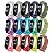 Superpow 【15 pezzi】Cinturino per Xiaomi Mi Band 4 / Xiaomi Mi Band 3 ,Cinturini in Silicone Colorato di Ricambio, Morbido, Traspirante, Resistente al Sudore Cinturino elastico per Smartwatch-Colori