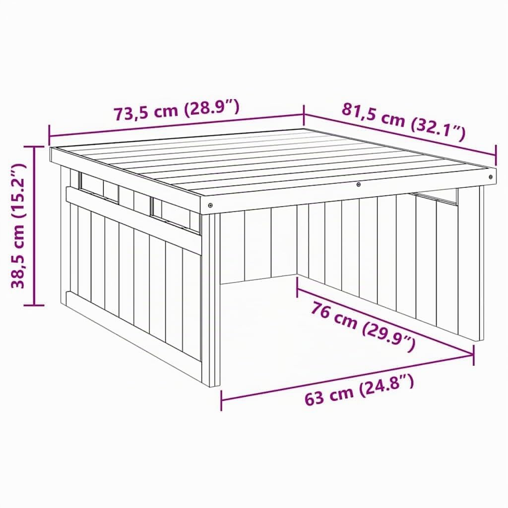 Garage de Tondeuse Robotique 70x80x38 cm Bois de Pin Imprégné