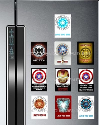 Image of Superhero Ironman Arc Reactor Nanotech Waterproof Digital Picture Magnet. Large Size 10cms x 7cms; Multi Color 1 Piece Ironman Arc Reactor Office Fridge Magnet. Iron Man Gift Souvenir AV-22