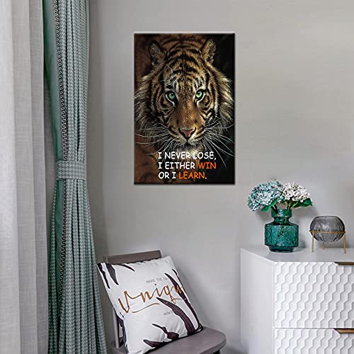 Goforart Tiger Canvas Wall Art Motivational Inspirational Quotes Animal Picture Canvas Print Artwork For Bedroom Living Room Office Wall Decoration Wooden Framed Ready To Hang [12''W X 18''H] #TOP2