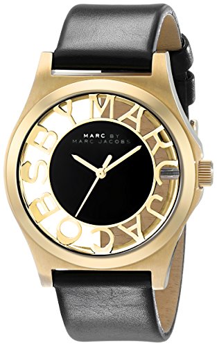 Marc by Marc Jacobs Henry Skeleton Gold Leather Watch - MBM1246