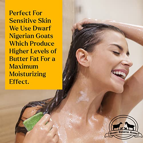 Honey Sweetie Acres Fragrance Sample 4 Pack Goat Milk Soap All Natural Handmade Soap From Nigerian Dwarf Goats Milk For Increase Butter Fat To Enhance Moisturizing Coconut Mango, Silver & Gold, Cherry Almond, Basil Sage & Mint #TOP4