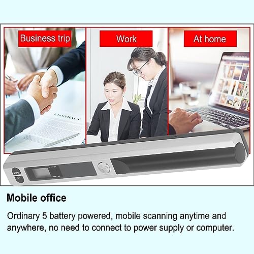 Scanner Portable de Documents, 900DPI Scanner Photo Portable pour Documents A4, Images, Pages, textes, reçus, de Scanner pour la numérisation à Plat, Format JPG/PDF