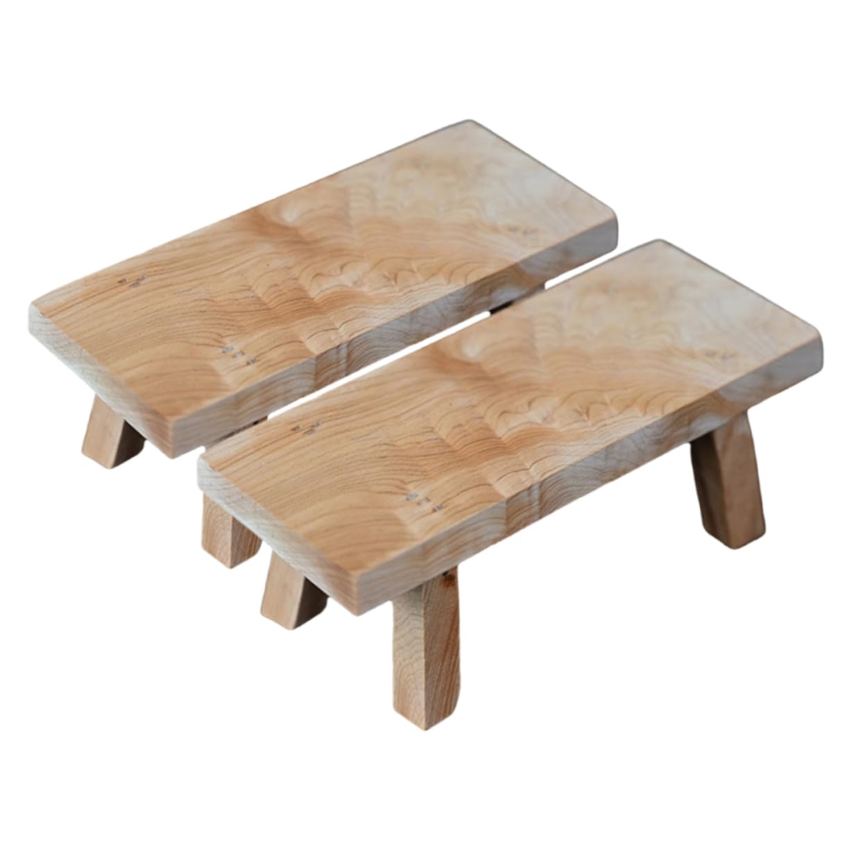 Taburete de Madera Minimalista Versátil y Soporte de Escritorio Natural 1