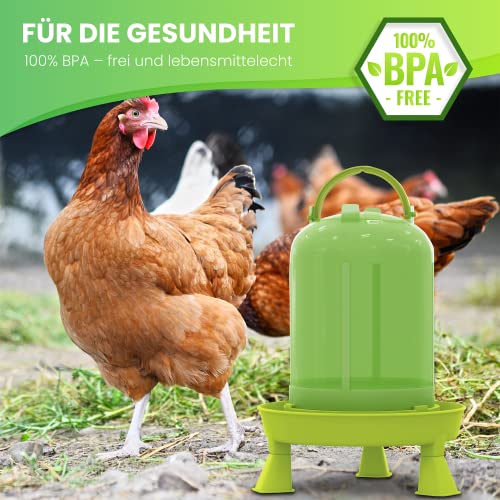 Foto von Hühnertränke 1,5, 3 oder 5 ltr. grün I Beheizbare Geflügeltränke für Hühner I Aufhängbarer Wasserspender I Automatische Wassertränke, Tränke, Hühnerzubehör I Geflügel I Vogeltränke (Grün, 3 Liter)