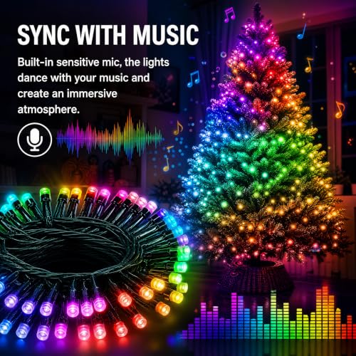 Dazzle Bright Smart Christmas String Lights, 98FT 300 LED RGB Color Changing photo 4