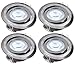 4x Foco LED empotrable luz de techo greenandco® IRC97+ 5W (=28W) 300lm blanco calido, redondo, plano, basculante, sin parpadeo, no regulable, color: níquel cepillado, con caja de conexiones