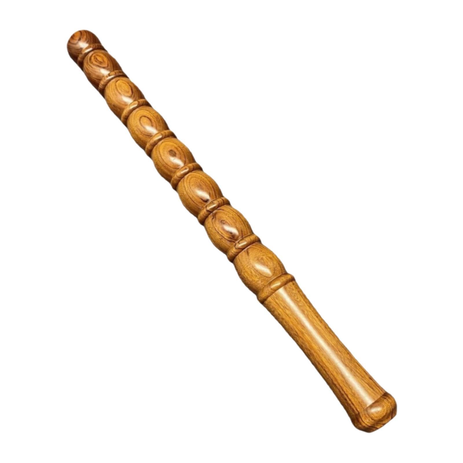 Rodillo masaje muscular madera con mango ergonómico manual, herramienta masaje portátil para la espalda, brazos y muñeca, 65cm