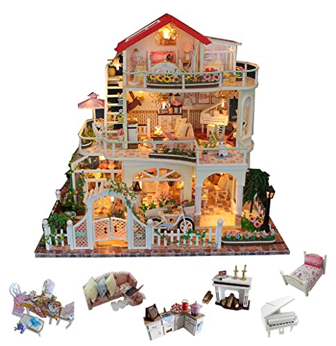 Flever Dollhouse Miniature DIY House Kit Creative Room with Furniture for Romantic Valentine's Gift (Be Enduring As The Universe)