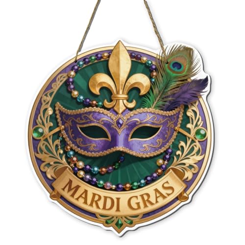 Mardi Gras Decorations Wreaths For Front Door Mardi Gras Wall Decorations Hanger For Home Indoor Outdoor Party Yard Wooden