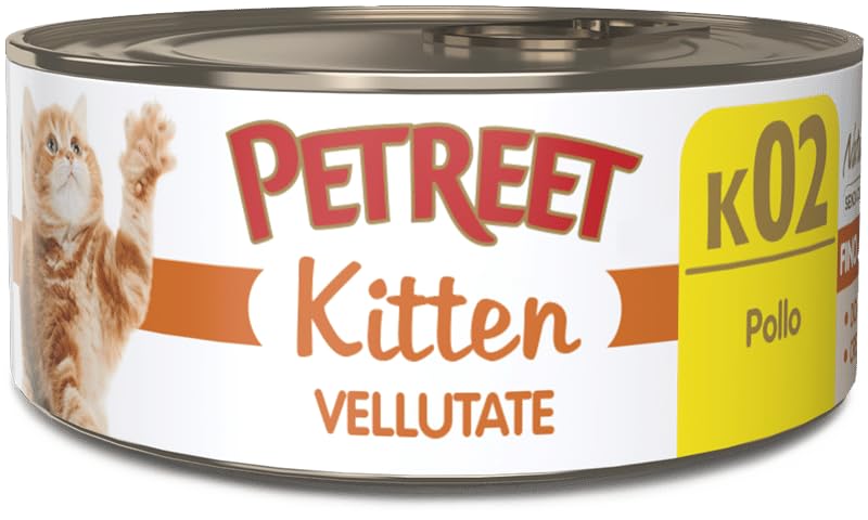 PETREET Vellutate kitten Pollo - Per Gatti Cuccioli - Confezione da 48 Pezzi x 60 gr
