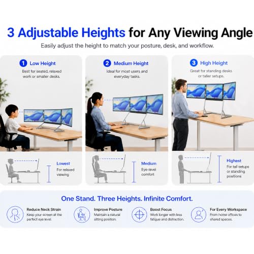 Image of TriCreate 16 FHD 16 inch Premium Triple Portable Monitor Extender | 3x16 inch 1920x1200 IPS | 360 Rotation | USB-C & HDMI | Aluminum Alloy Foldable Stand | Eye Care | for 13-18.5 inch Mac & Windows