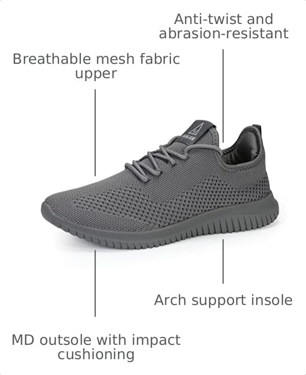 Image of VAMJAM Men's Running Shoes Ultra Lightweight Breathable Walking Shoes Non Slip Athletic Fashion Sneakers Mesh Workout Casual Sports Shoes