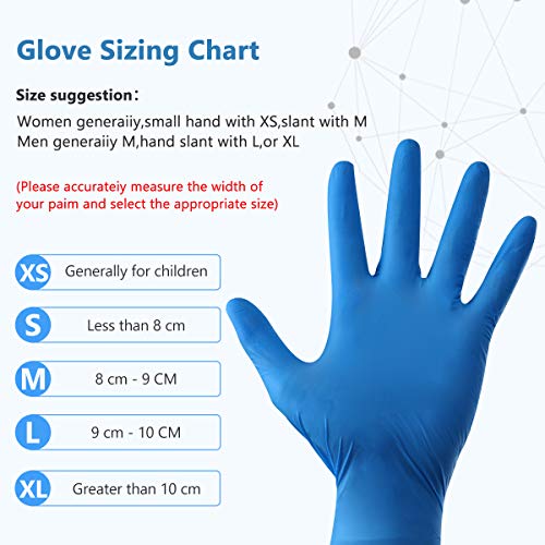 Nitrile Gloves,Hizek 100pcs Disposable Gloves,Latex Free,Powder Free Nitrile Exam Gloves,Cleaning Glove for Home Use,Blue,Large - Thumbnail 5