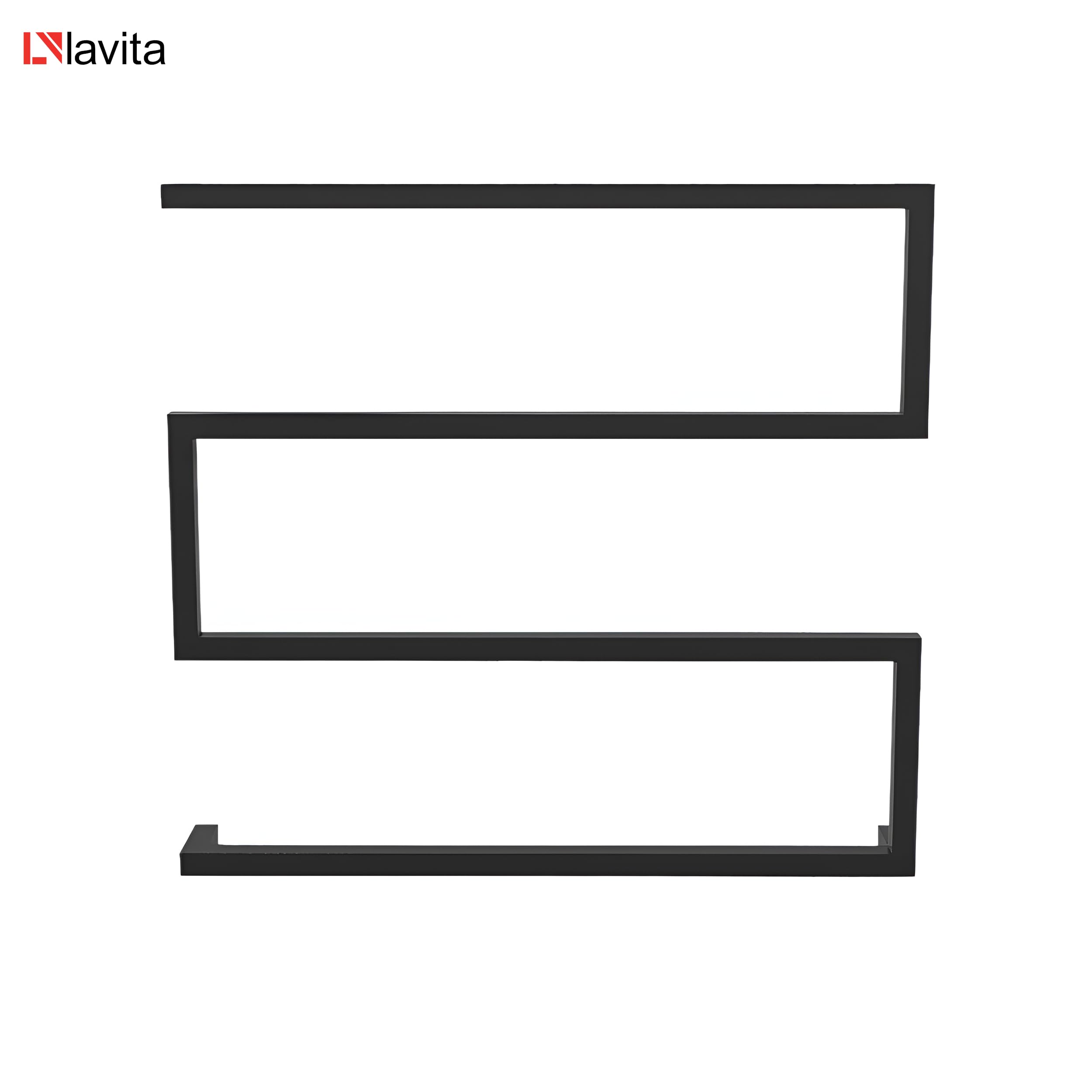 LAVITA TRYNIDAD 600 Porte-serviettes Noir mat Design simple Acier au carbone revêtu par pulvérisation Peu encombrant Idéal pour la décoration de petite salle de bain 600 x 70 x 560 mm