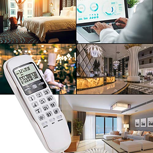 Teléfono con cable PUSOKEI blanco para pared miniatura 2