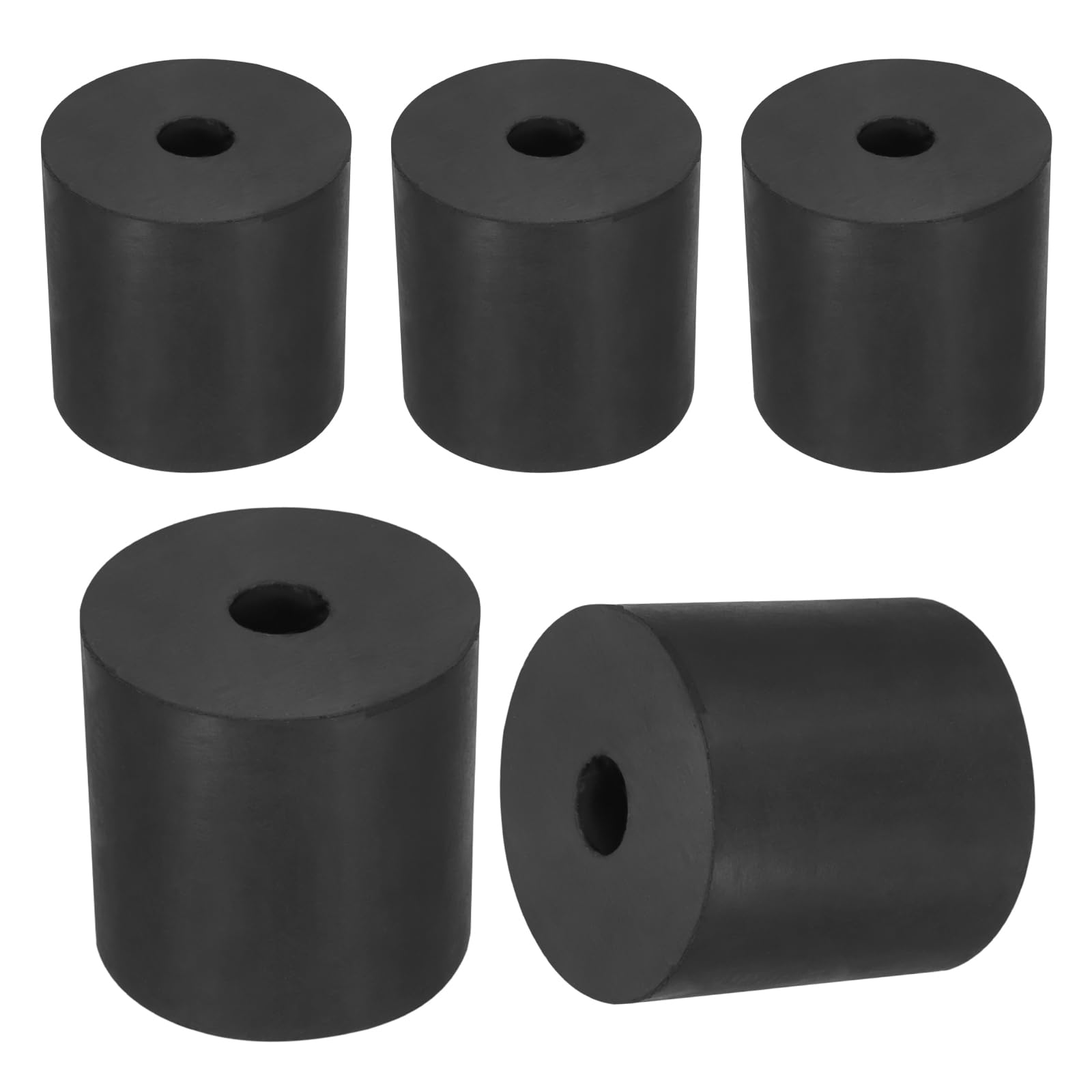 sourcing map 5Pcs Rubber Spacers, 80mm OD, 12mm ID, 10mm Thick Black Round Anti Vibration Rubber Pads Isolation Bushings Washer for Home Cars Boat(3.15" OD x 0.47" ID x 0.39" Thick)