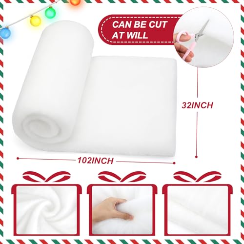 image for Ayieyill Christmas Snow Blanket - 2.6ft x 7.8ft - Artificial Snow Blan
