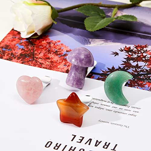 Image of Tallew Heart Crystals Car Vent Clips Car Accessories for Women Quartz Crystals Air Fresheners Vent Clip(Cute Style)