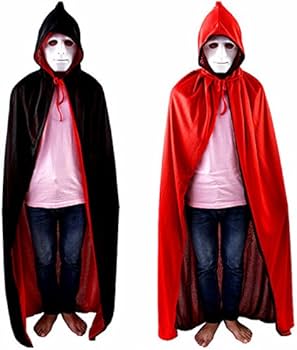 Amazon | リバーシブル ロング マント (120cm 黒 赤) 大人 仮装 吸血鬼