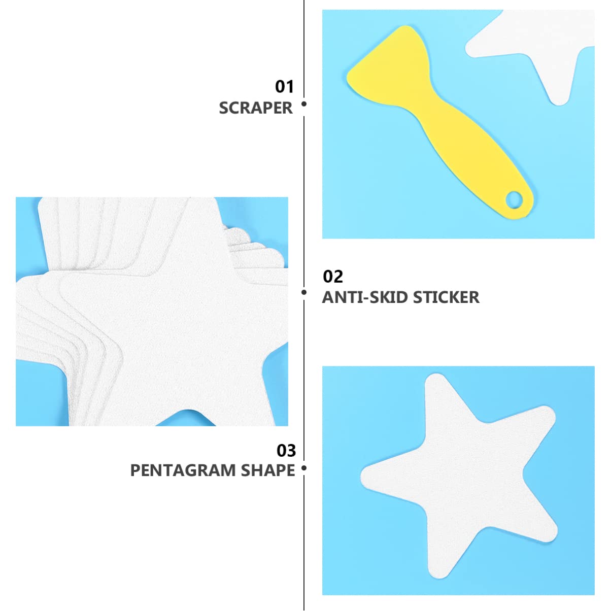 TOPBATHY 3 Series Pegatinas Antideslizantes Para Escaleras Con Rascador Transparente Material Resistente Al Agua De Instalar Y Retirar Sin 24 Piezas X 3