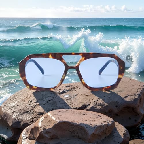 Image of ADE WU Rectangle Sunglasses for Women Men Retro 90s Sunglasses Trendy Black Tortoise Shell Glasses Y2K