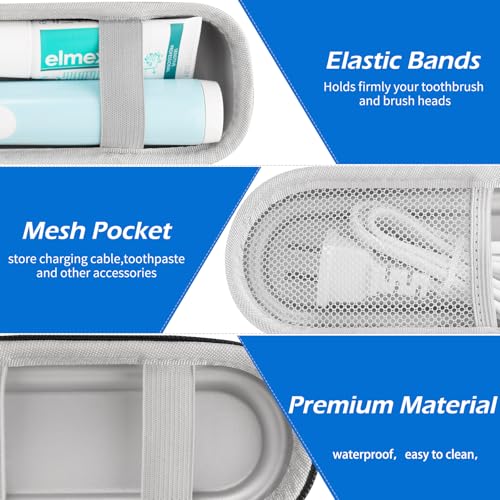 toothbrush travel case for oral boral-b pro 1000 1500 5000 7000 amp philips sonicare 4100 1100 5300 5100 6100io electric toothbrush hard protective storage bag black