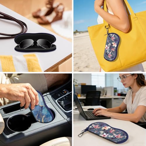 Image of FINTIE Glasses Case with Carabiner, Ultralight Neoprene Sunglasses Pouch