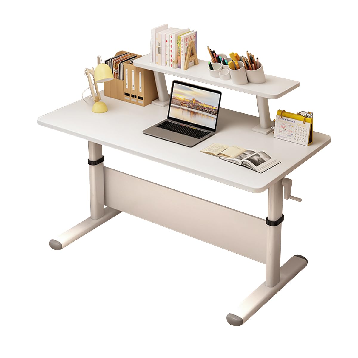 Momozone Mobile Standing Desk – Height Adjustable Sit Stand Desk with Tilting Tabletop for home office bedroom and study room