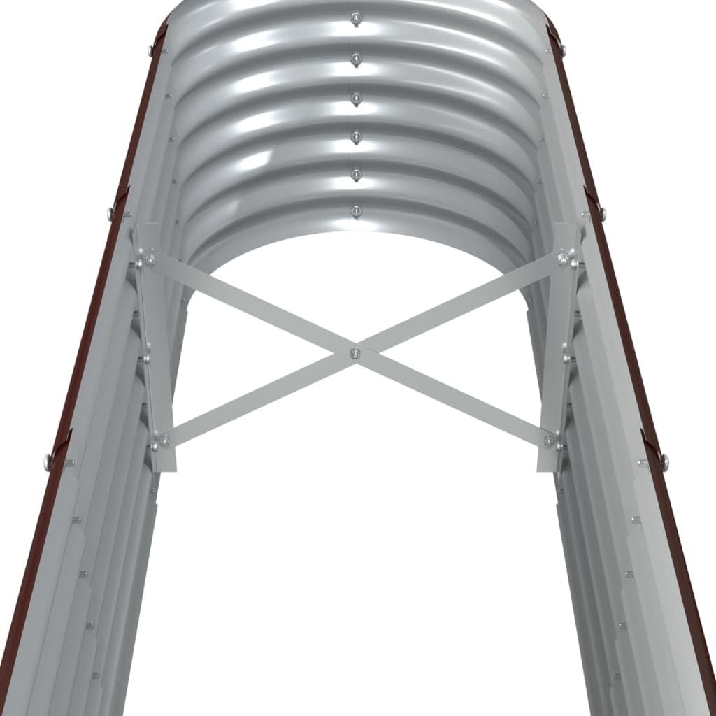 IKAYAA Jardinera Alta Exterior Arriate Rectangular Macetas Exterior Jardinera Metal para Cultivo de Plantas en Exterior Patio Terraza Marrón 260 x 40 x 36 cm