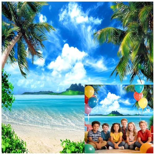 Fondo fotográfico playa tropical 6x6FT poliéster