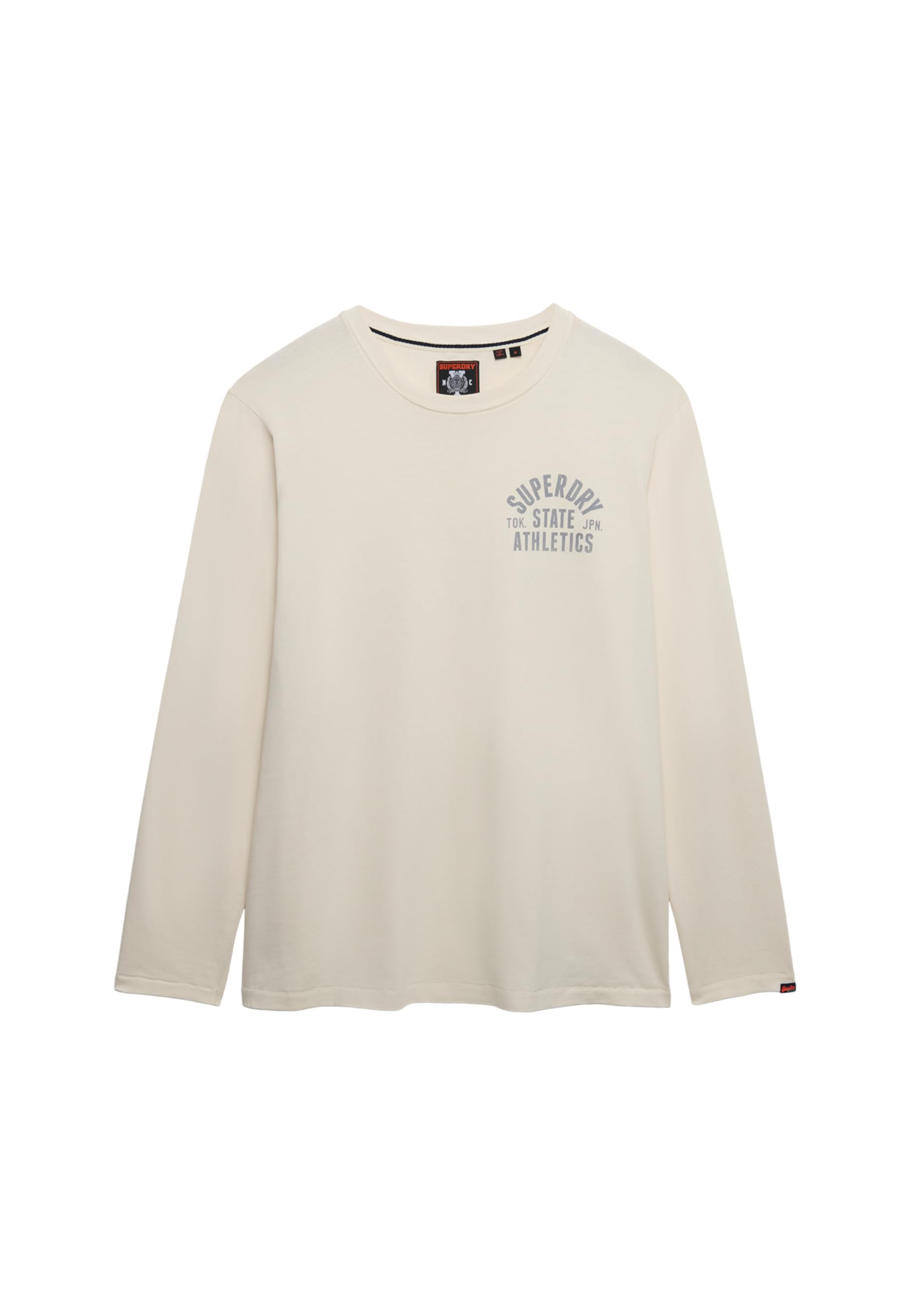Superdry Men's Desert Bone Wool White Athletic Ess Ls Tee Shirt, M