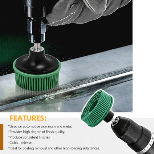 Image of 9 Pack 2 Inch Bristle Disc Grit 50# 80# 120# Attachment Abrasive Coating Removal Disc for Metal (9, 2 inch)