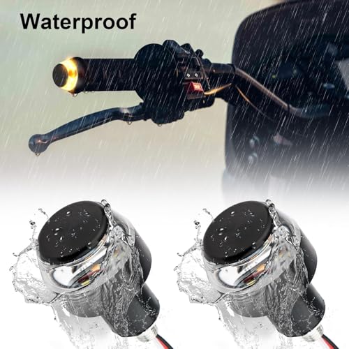 Image of Linkstyle 2PCS Motorcycle Turn Signal Light, 12 LEDs Turn Signal Indicator Lamp, Amber White Front Handlebar End Light for 12V Scooter Sportster Cruiser Motorbike (Pack of 2)