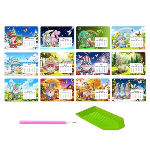 Calendario 2027 de pintura de gemas para escritorio y decoracion artesanal de estancias