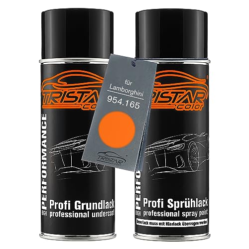 TRISTARcolor Autolack Spraydosen Set für Lamborghini 954.165 Orange Perl Grundlack Basislack Sprühdose 400ml