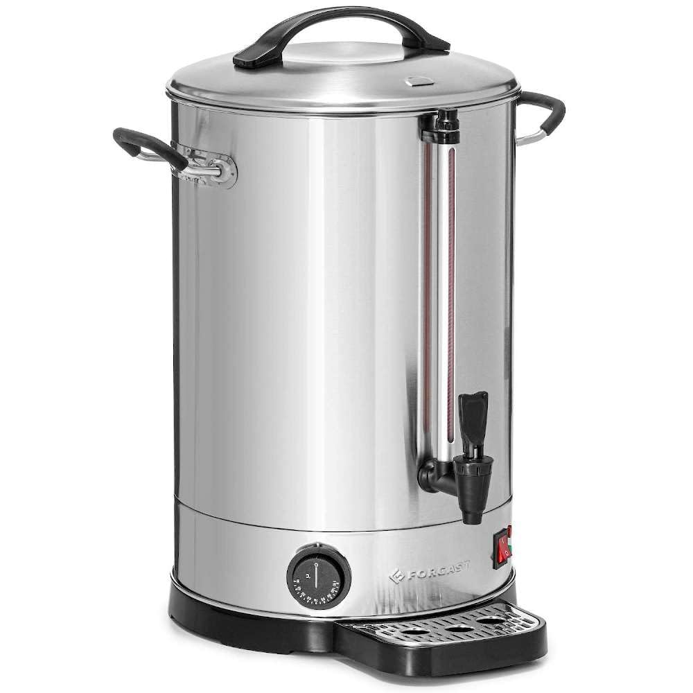 Erogatore di Acqua Calda 30 Litri con Vassoio Antigoccia, Acciaio Inox, Bollitore Acqua Professionale, Macchina per Bevande Calde, per Tè, per Hotel, Catering, Ristoranti, 1600 W