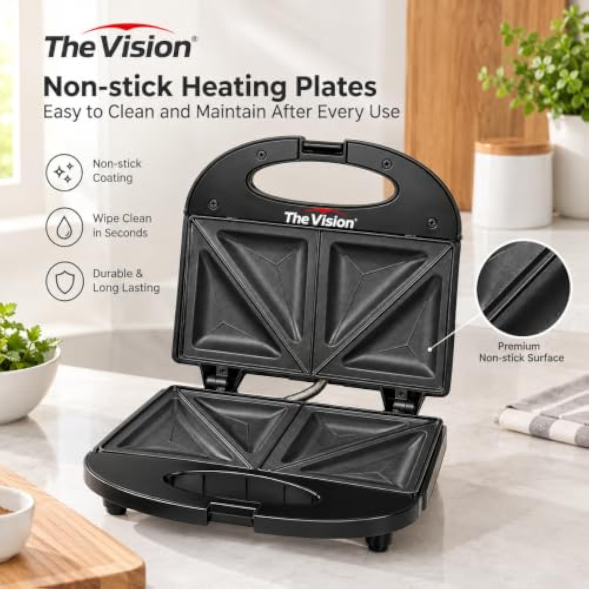 750 Watt 3-in-1 Sandwich Maker & Toaster