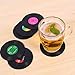 Coasters for Drinks with Gift Box - Set of 6 Colorful Retro Vinyl Record Disk Coasters with Funny Labels-Prevent Furniture from Dirty and Scratched-4.2 Inch