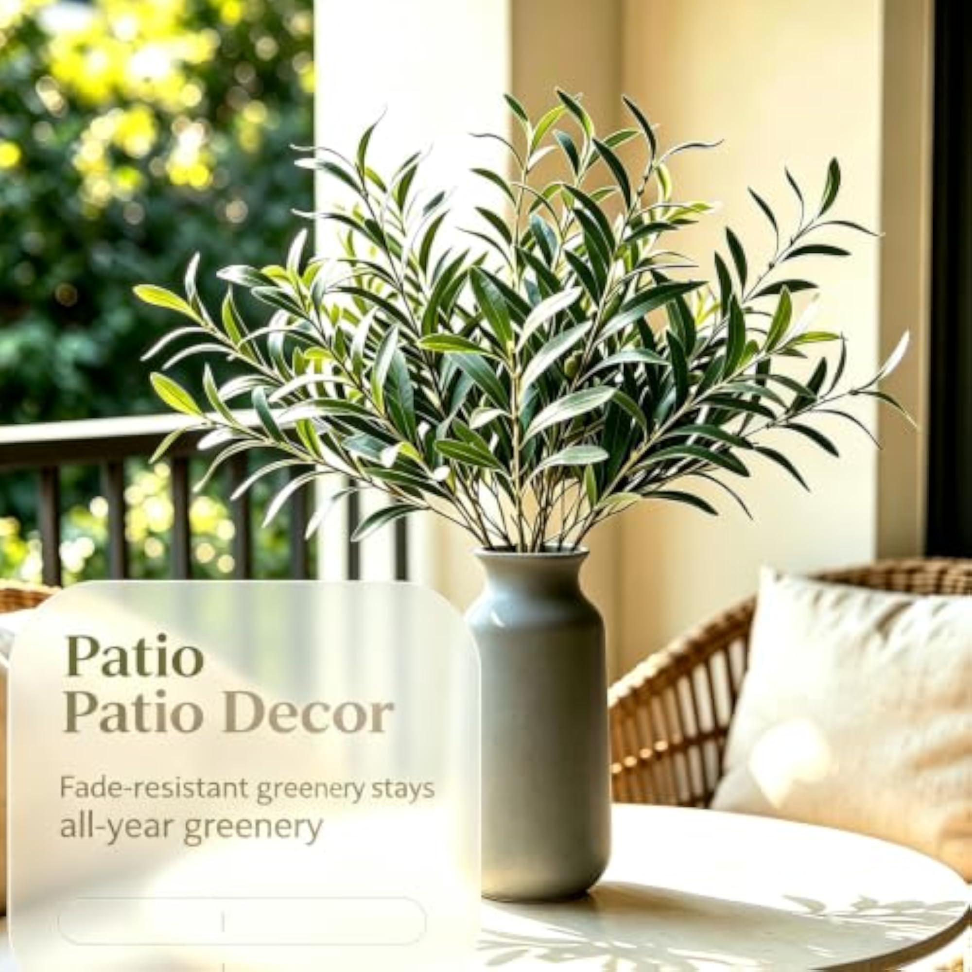 20 Pcs Artificial Olive Branches Faux Olive Stems
