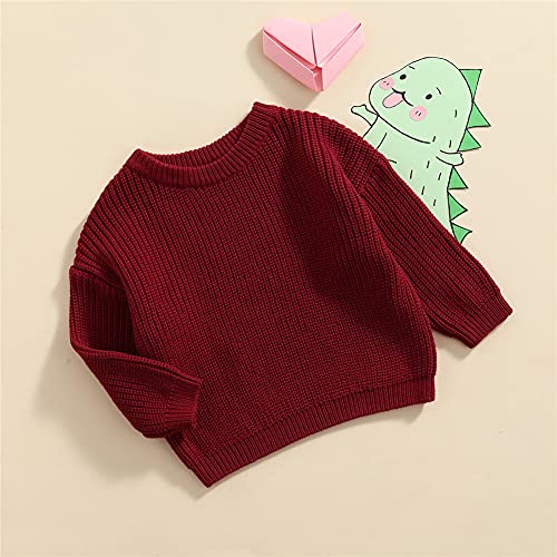 Image of Afunbaby Baby Girl Boy Knit Sweater Blouse Pullover Sweatshirt Warm Crewneck Long Sleeve Tops for Infant Toddler
