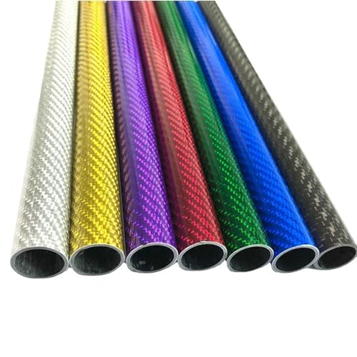 2pcs Colored 3K Carbon Fiber Tube 14 * 10mm,14 * 12mm,15 * 13mm,Outer Diameter*Inner Diameter,Length 500mm Carbon fiber square tube(14x10mm-Silver)