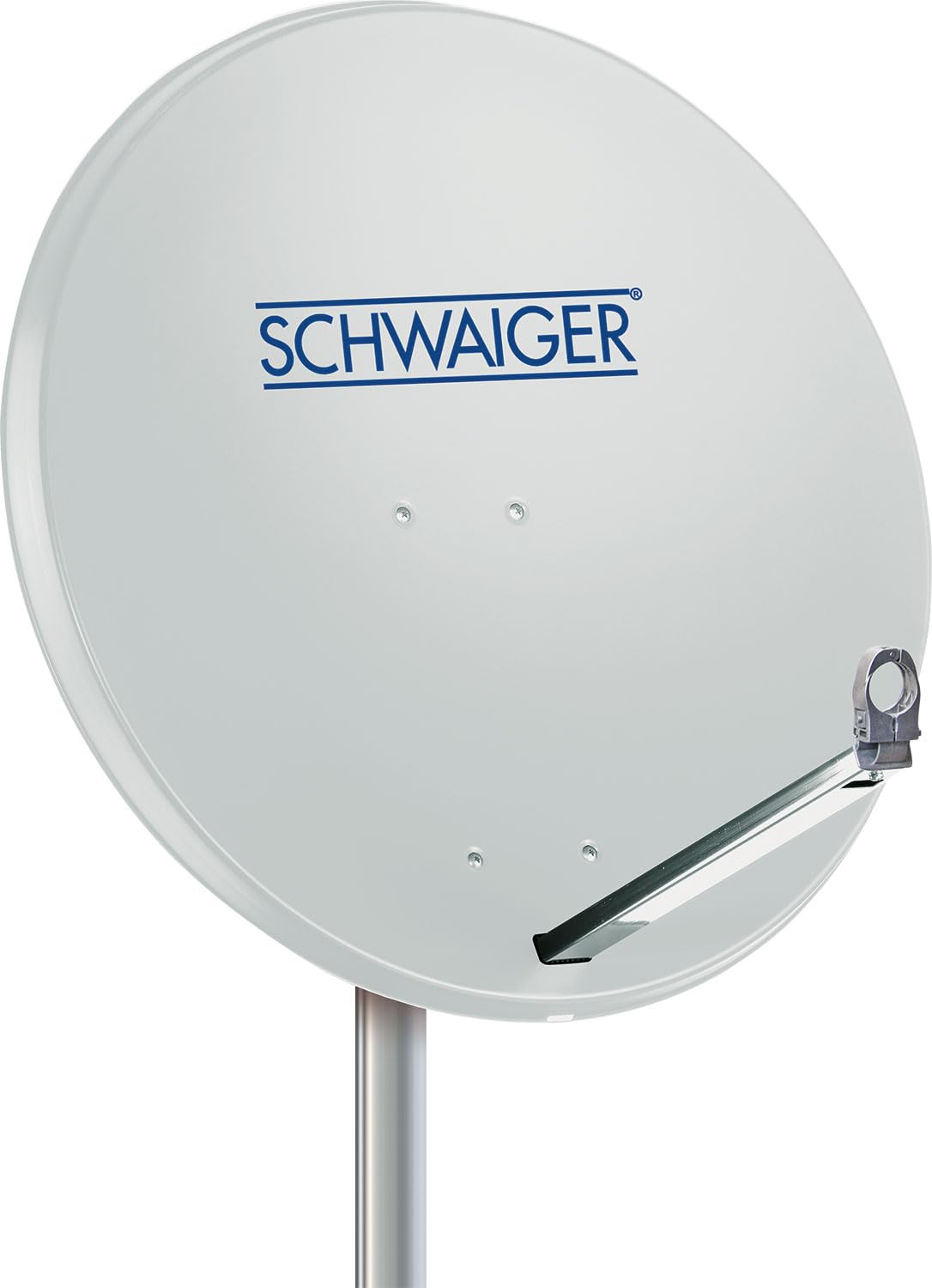 Schwaiger 714197 Digital Sat antena (75 x 85 cm) con LNB de brazo y Mash Projector, antracita, espejo de aluminio – para recibir DVB-S/S2 en Full HD, 3d y 4 K (Ultra HD)