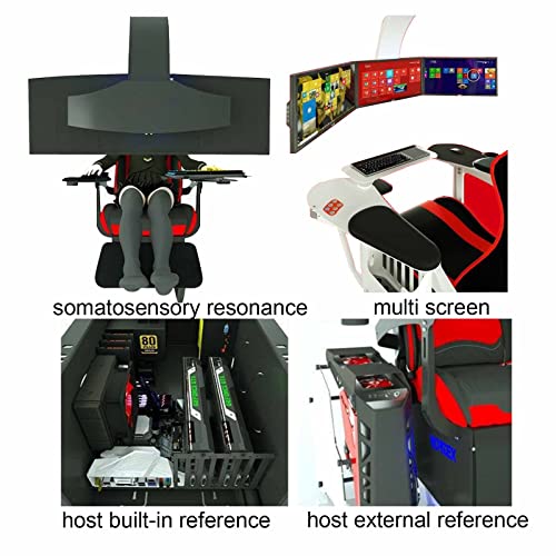 Family Gaming Chair with Zero Gravity/Ergonomic Design Adjustable Screen Height Comfortable Racing Simulator Game Chair White 5 Screens - Image 7